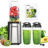 Ganiza Mixeur 900W, Mini Blender pour Smoothies, avec 3 Gourdes Portables (2×500ml+1×700ml), Lame à 4 Couteaux en Acier Inoxydab