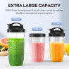 Ganiza Mixeur 900W, Mini Blender pour Smoothies, avec 3 Gourdes Portables (2×500ml+1×700ml), Lame à 4 Couteaux en Acier Inoxydab