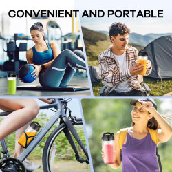 Ganiza Mixeur 900W, Mini Blender pour Smoothies, avec 3 Gourdes Portables (2×500ml+1×700ml), Lame à 4 Couteaux en Acier Inoxydab