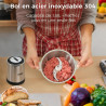 YASHE Hachoir Électrique 500W, Robot de Cuisine avec Bol en Acier Inoxydable 1,8L, Hachoir à Viande avec 4 Lames Doubles, 2 Vite
