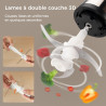 YASHE Hachoir Électrique 500W, Robot de Cuisine avec Bol en Acier Inoxydable 1,8L, Hachoir à Viande avec 4 Lames Doubles, 2 Vite
