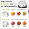 YASHE Hachoir Électrique 1,8L+2L, Robot de Cuisine avec Récipients en Verre et en Acier Inoxydable, Hachoir à Viande 500W à 2 Vi