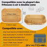BYKITCHEN Papier cuisson air fryer Ninja Dual Zone, 200 pièces | Pour AF300EU, AF400EUCP et AF500EU, compatible avec air fryer 9