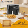 BYKITCHEN Papier cuisson air fryer Ninja Dual Zone, 200 pièces | Pour AF300EU, AF400EUCP et AF500EU, compatible avec air fryer 9