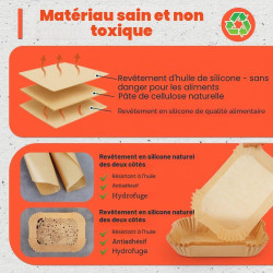 BYKITCHEN Papier cuisson pour air fryer Ninja SL400EU 9,5L, 220 pièces | Pour Ninja Double Stack XL, AF300EU et DZ300EU, papier 