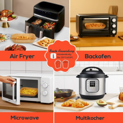 BYKITCHEN Papier cuisson pour air fryer Ninja SL400EU 9,5L, 220 pièces | Pour Ninja Double Stack XL, AF300EU et DZ300EU, papier 