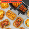 BYKITCHEN Papier cuisson pour air fryer Ninja SL400EU 9,5L, 220 pièces | Pour Ninja Double Stack XL, AF300EU et DZ300EU, papier 