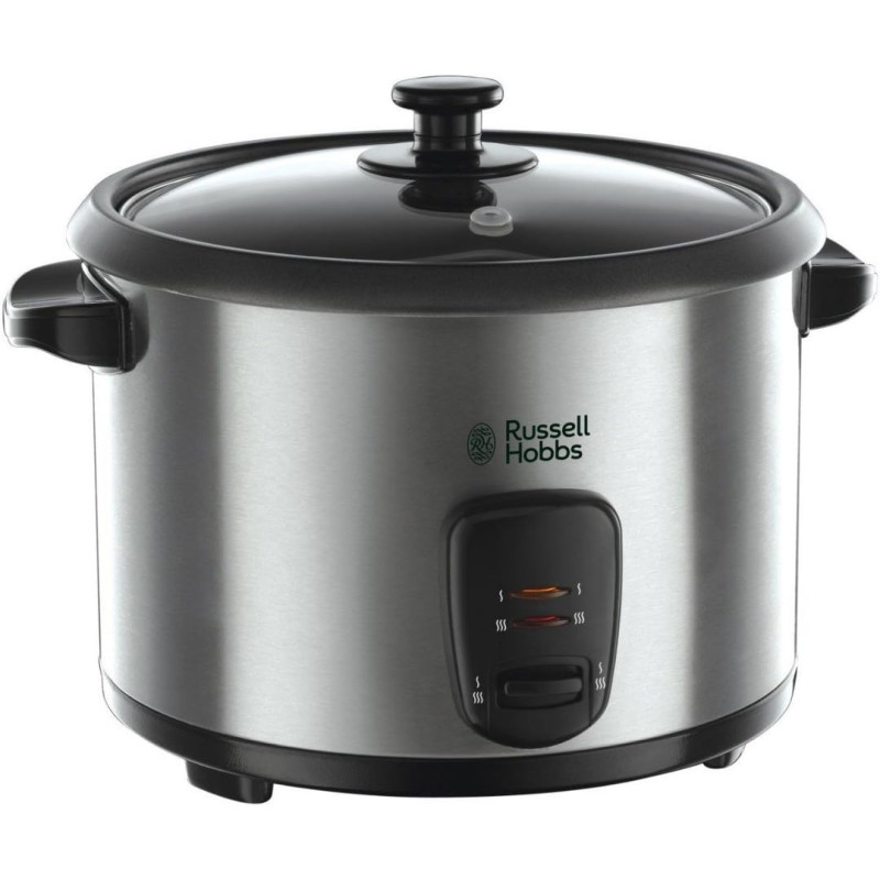 Russell Hobbs Cuiseur de Riz [Grande Capacité] Inox (1,8L, 10 portions, cuillère à riz & Dosette incl., Arrêt & Maintien au Chau