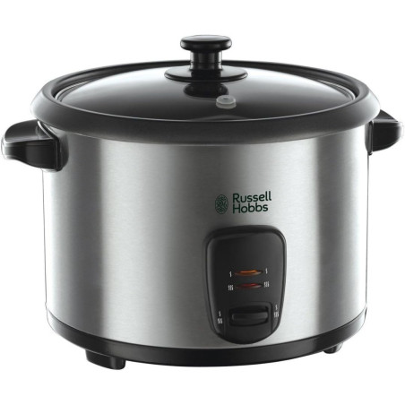 Russell Hobbs Cuiseur de Riz [Grande Capacité] Inox (1,8L, 10 portions, cuillère à riz & Dosette incl., Arrêt & Maintien au Chau