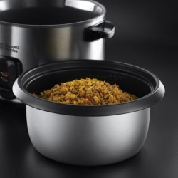 Russell Hobbs Cuiseur de Riz [Grande Capacité] Inox (1,8L, 10 portions, cuillère à riz & Dosette incl., Arrêt & Maintien au Chau