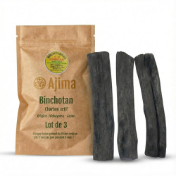 Binchotan Charbon Actif Eau - Baton de Charbon Bio Purificateur d'Eau Naturel x3 - Chaque Baton Filtre Environ 1.5 L - Charbon d
