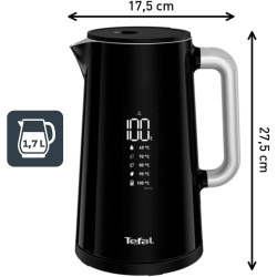 Tefal - Bouilloire Smart'n Light Noire - Écran digital - 1,7 L