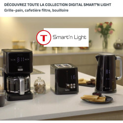 Tefal - Bouilloire Smart'n Light Noire - Écran digital - 1,7 L