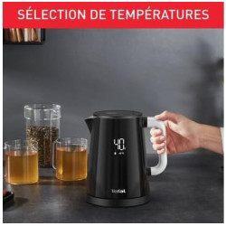 Tefal - Bouilloire électrique Smart'N Light Noire - Écran digital - 1 L