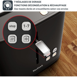 Tefal - Smart'n Light - Grille-pain 2 fentes avec écran digital - Noir