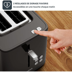 Tefal - Smart'n Light - Grille-pain 2 fentes avec écran digital - Noir