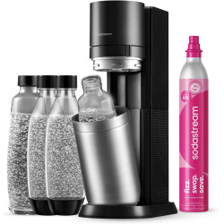 Sodastream DUO Machine à Soda | 2 Bouteilles + 2 Verre + Cylindre | Noire