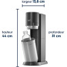 Sodastream DUO Machine à Soda | 2 Bouteilles + 2 Verre + Cylindre | Noire