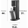 Sodastream DUO Machine à Soda | 2 Bouteilles + 2 Verre + Cylindre | Noire