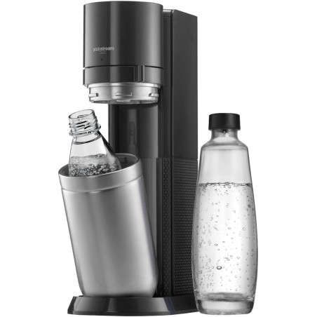Sodastream DUO Machine à Soda | 1 Bouteille + 1 Verre | Noire