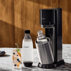 Sodastream DUO Machine à Soda | 1 Bouteille + 1 Verre | Noire