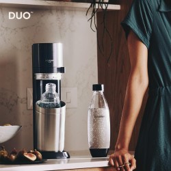 Sodastream DUO Machine à Soda | 1 Bouteille + 1 Verre | Noire