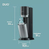 Sodastream DUO Machine à Soda | 1 Bouteille + 1 Verre | Noire
