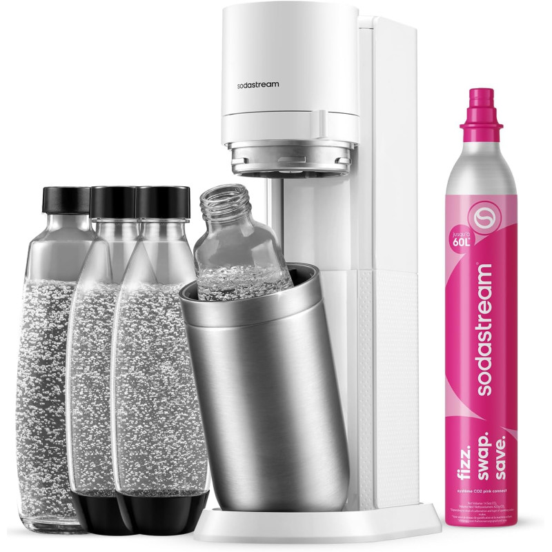 Sodastream DUO Machine à Soda | 2 Bouteilles + 2 Verre + Cylindre | Blanche