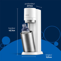 Sodastream DUO Machine à Soda | 2 Bouteilles + 2 Verre + Cylindre | Blanche