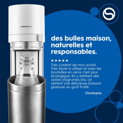 Sodastream DUO Machine à Soda | 2 Bouteilles + 2 Verre + Cylindre | Blanche