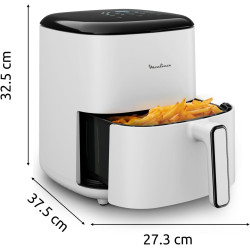 Moulinex - Easy Fry Pop air fryer - 10 programmes - 5 L - Gris | Friteuse sans huile mono tiroir pour 6 personnes - 10 programme