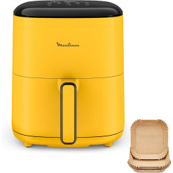 Moulinex - Easy Fry POP Air Fryer Jaune - 10 programmes - 5 L | Friteuse sans huile pour 6 personnes - 10 programmes de cuisson 