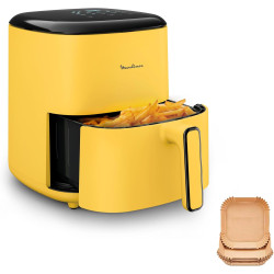 Moulinex - Easy Fry POP Air Fryer Jaune - 10 programmes - 5 L | Friteuse sans huile pour 6 personnes - 10 programmes de cuisson 