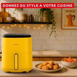 Moulinex - Easy Fry POP Air Fryer Jaune - 10 programmes - 5 L | Friteuse sans huile pour 6 personnes - 10 programmes de cuisson 