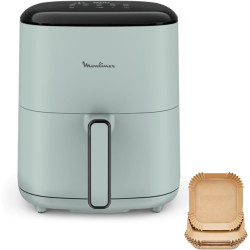 Moulinex - Easy Fry Pop air fryer - 10 programmes - 5 L - Eucalyptus | Friteuse sans huile mono tiroir pour 6 personnes - 10 pro
