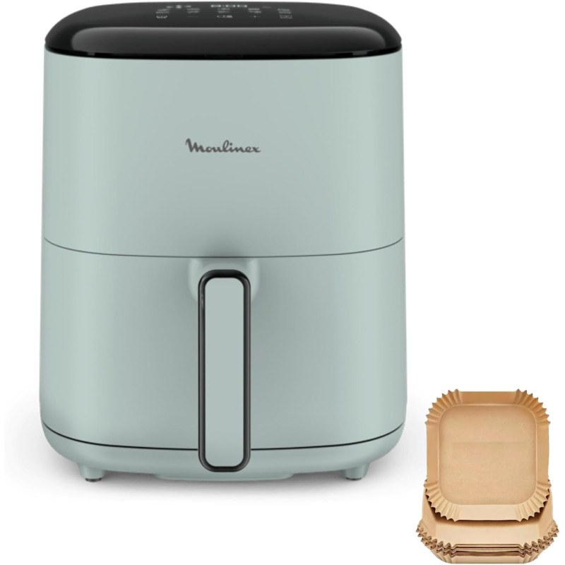 Moulinex - Easy Fry Pop air fryer - 10 programmes - 5 L - Eucalyptus | Friteuse sans huile mono tiroir pour 6 personnes - 10 pro