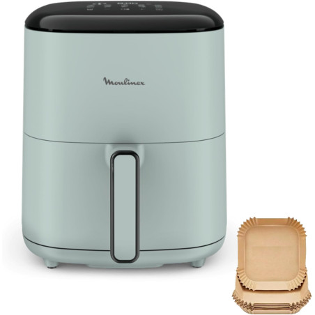 Moulinex - Easy Fry Pop air fryer - 10 programmes - 5 L - Eucalyptus | Friteuse sans huile mono tiroir pour 6 personnes - 10 pro