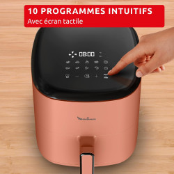Moulinex - Easy Fry Pop air fryer - 10 programmes - 5 L - Terracotta | Friteuse sans huile mono tiroir pour 6 personnes - 10 pro