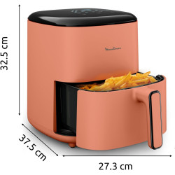 Moulinex - Easy Fry Pop air fryer - 10 programmes - 5 L - Terracotta | Friteuse sans huile mono tiroir pour 6 personnes - 10 pro