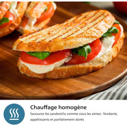 Philips Croque-Monsieur 5000, 3-en-1, 3 Jeux de Plaques, 750W, Noir | Plaques polyvalantes: Toaster, Croque monsieur & Gaufrier,