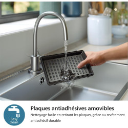 Philips Croque-Monsieur 5000, 3-en-1, 3 Jeux de Plaques, 750W, Noir | Plaques polyvalantes: Toaster, Croque monsieur & Gaufrier,