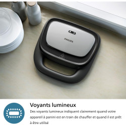 Philips Croque-Monsieur 5000, 3-en-1, 3 Jeux de Plaques, 750W, Noir | Plaques polyvalantes: Toaster, Croque monsieur & Gaufrier,