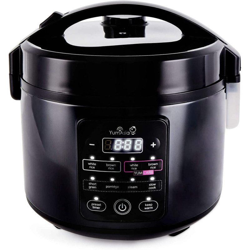 Yum Asia Kumo YumCarb Cuiseur à riz avec bol en céramique et logique floue avancée, (5,5 tasses, 1 litre), 5 fonctions de cuisso