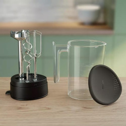 Philips Batteur électrique 5000, 3en1, 500W, 5 vitesses, Noir | 3en1 Mixeur plongeant, hachoir inclus & batteur, Écran LED, gobe