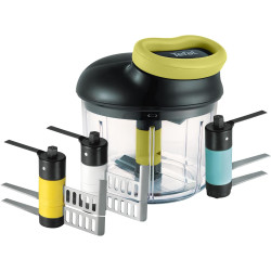 Tefal - Hachoir 5 Secondes Maxi Kit 900 ml - Émulsionne et pile la glace | Coupe légumes manuel à technologie brevetée - Hache -