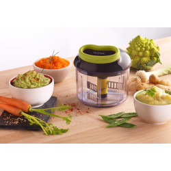 Tefal - Hachoir manuel 5 secondes 900 ml avec lames en acier inoxydable | Mixer - Hacher et préparer des purées onctueuses - Sys