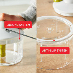 Tefal - Hachoir manuel 5 secondes 500 ml - Système breveté | Système breveté pour hacher rapidement vos aliments en cuisine - La