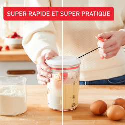 Tefal - Crêpes Express Batteur manuel 900 ml - Gaufres et pancakes | Batteur manuel breveté pour crêpes - Gaufres et pancakes - 
