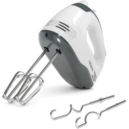 Tristar Batteur, 5 Vitesses Réglables, 200W, Design Ergonomique, Fouets et Crochets Inox, Pièces Compatibles Lave-Vaisselle, San