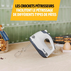 Tristar Batteur, 5 Vitesses Réglables, 200W, Design Ergonomique, Fouets et Crochets Inox, Pièces Compatibles Lave-Vaisselle, San
